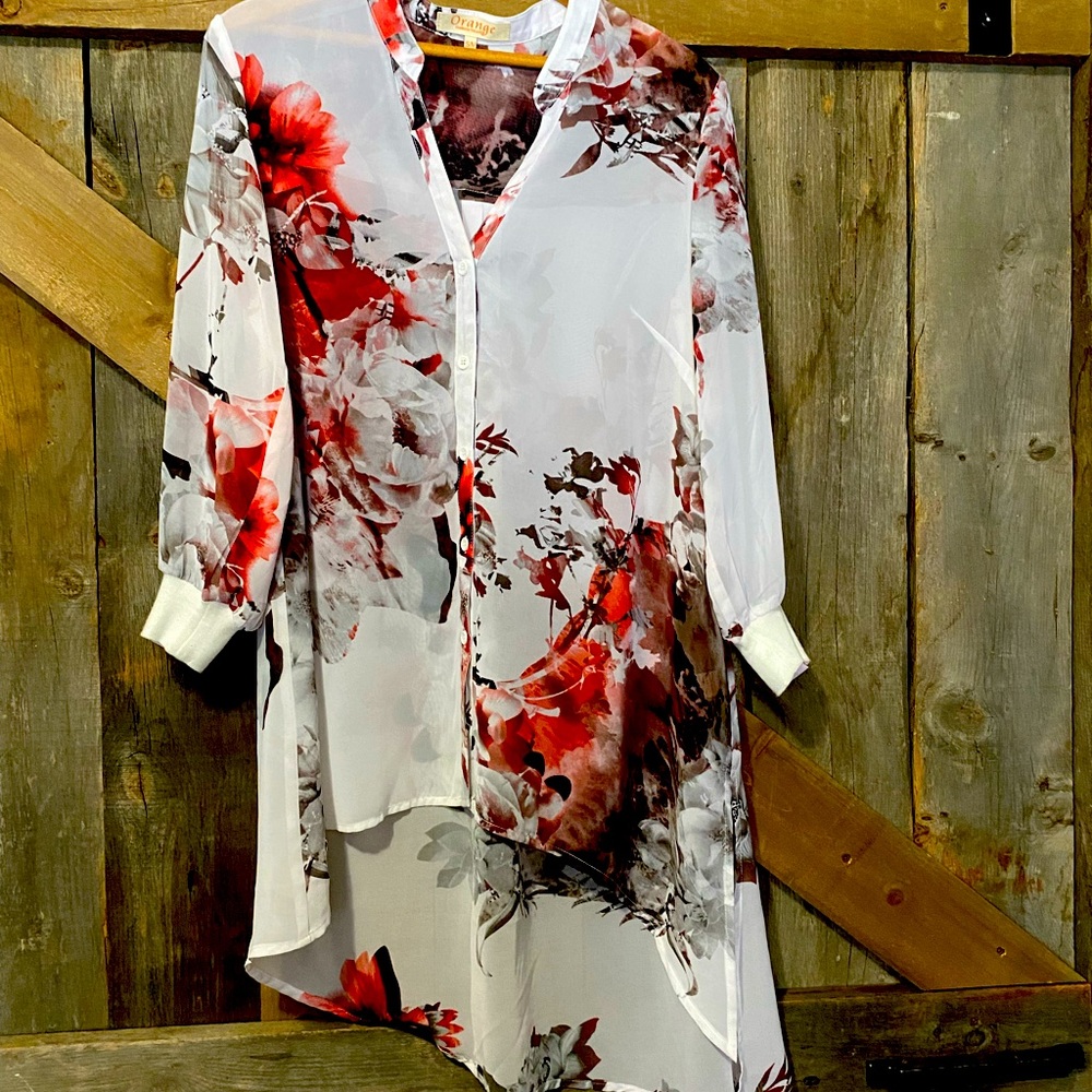 Floral High Low blouse